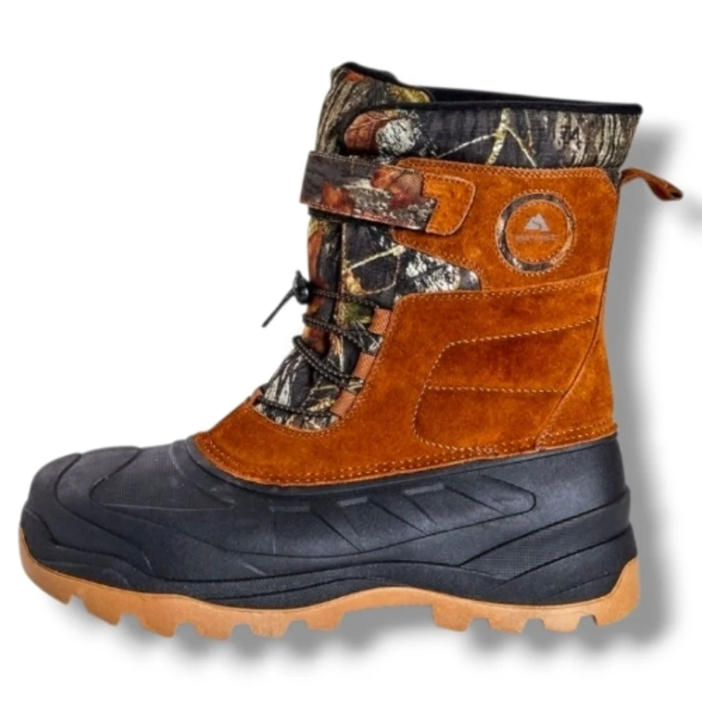 NWT Ozark Trail Mossy Oak Men's Pac Snow Boots w/ 3M Thinsulate & Suede Size 8